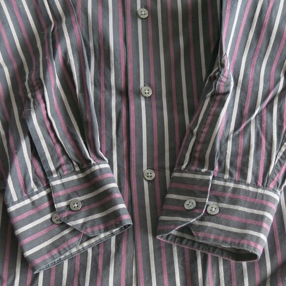 Concepts by Claiborne Multi Color Stripe Button Down Long Sleeve Shirt - Size XL - Picture 4 of 6